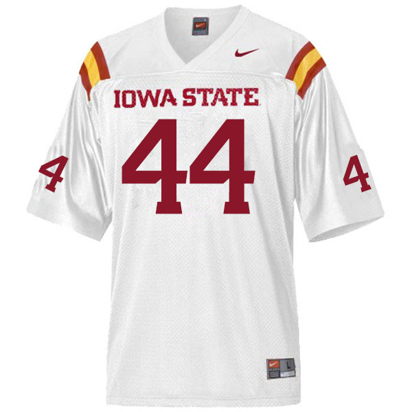 Men #44 Johnny Wilson Iowa State Cyclones College Football Jerseys Sale-White - Click Image to Close